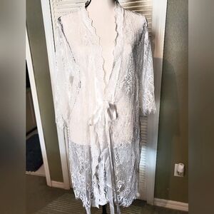 White lace  beach cover up